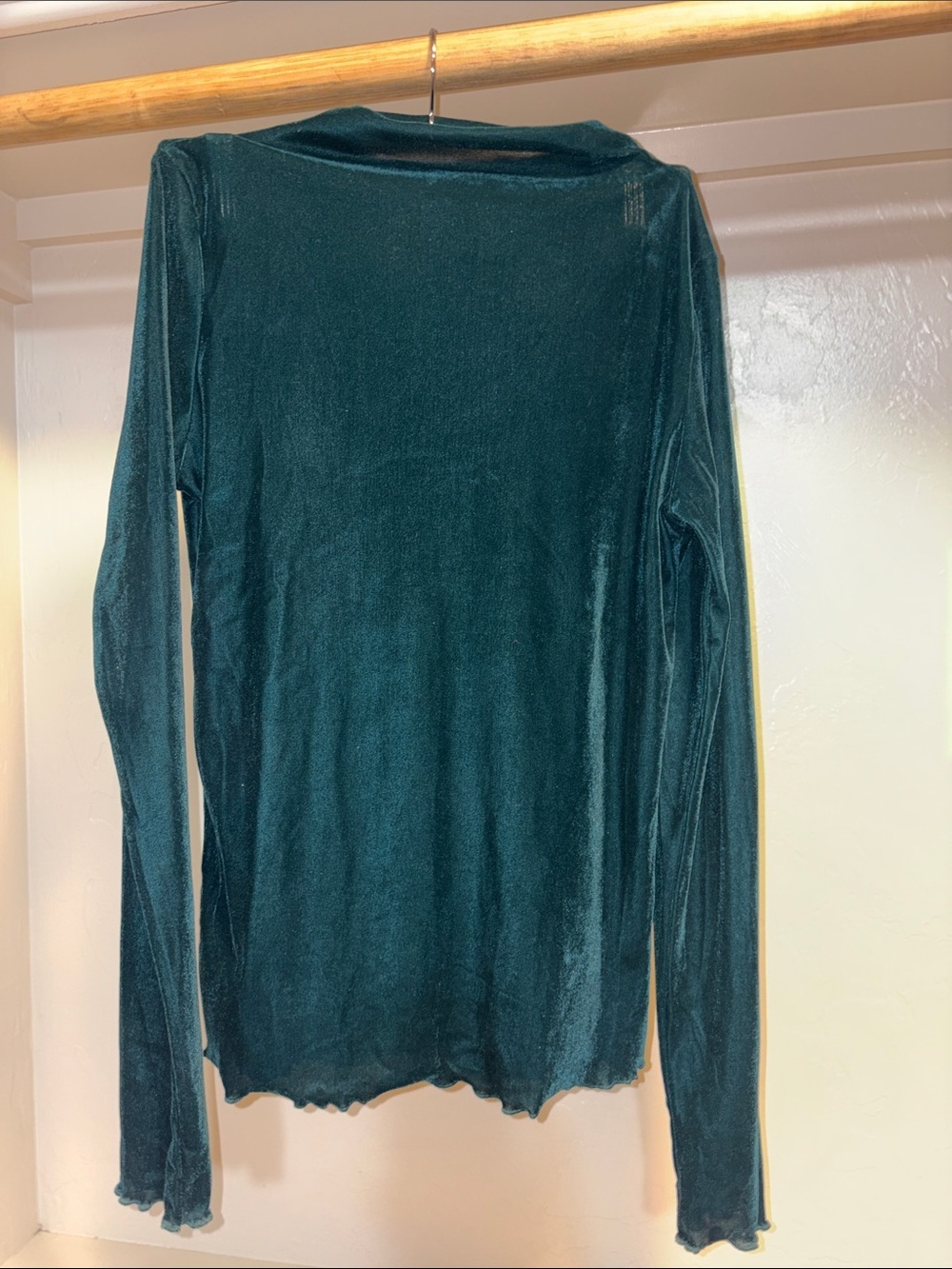 Umgee Teal Velvet Long Sleeve Top